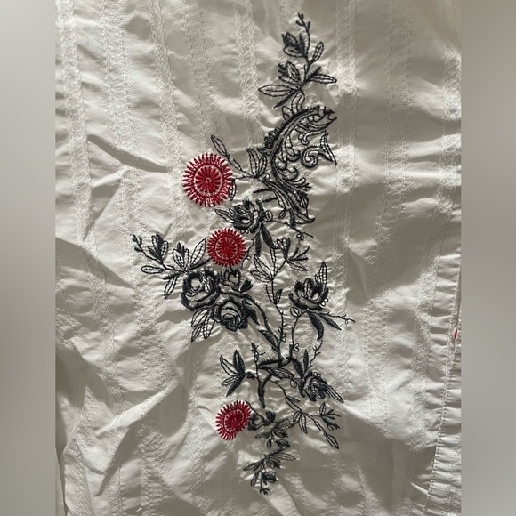 Jimi Hendrix Purple Haze Productions white floral embroidered button down shirt - Picture 3 of 9